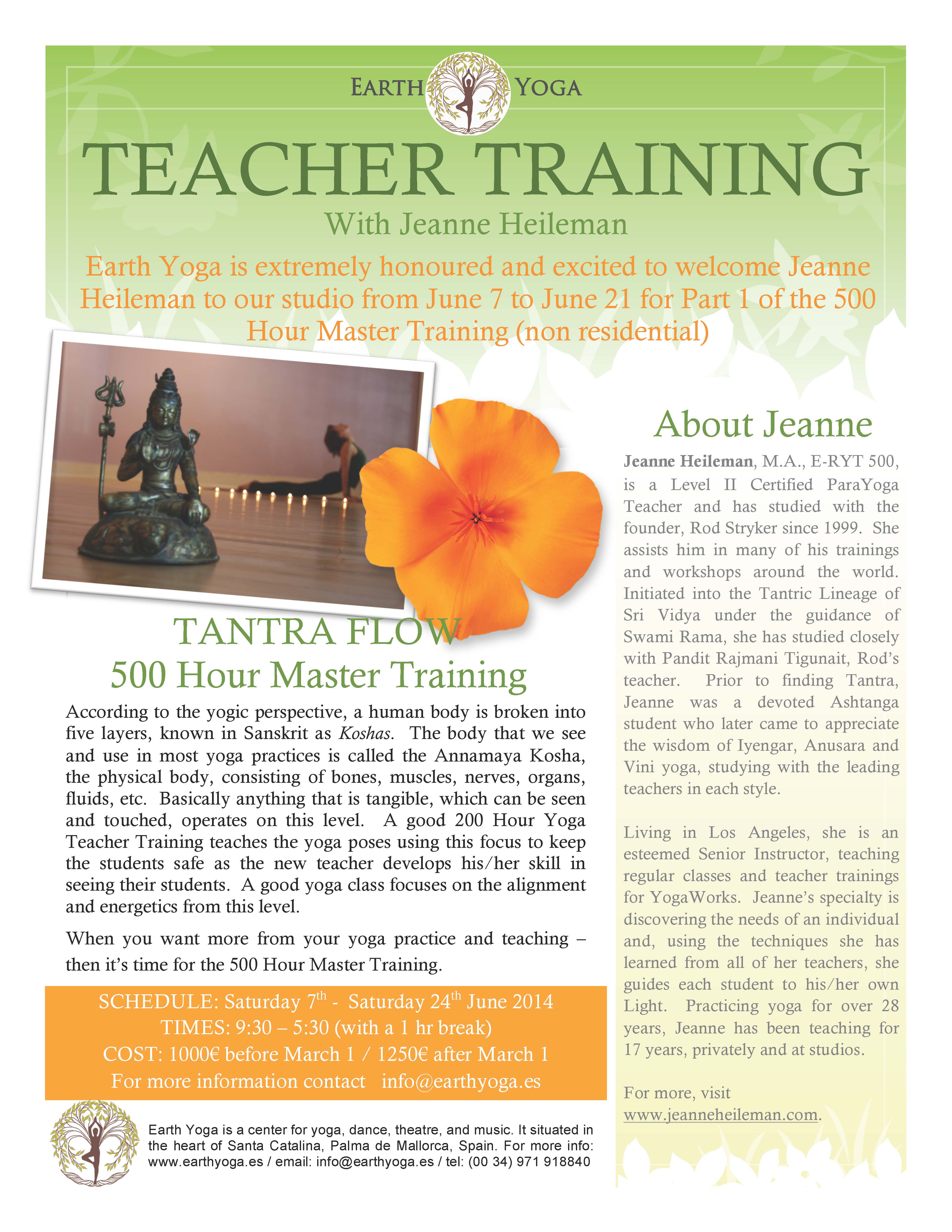 2014 |Tantra Flow Yoga 500 Hour Master Training  | Spain